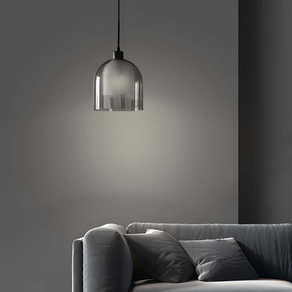 Double Glass Wood Brown Nordic Pendant Light