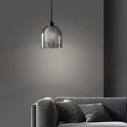 Double Glass Wood Brown Nordic Pendant Light