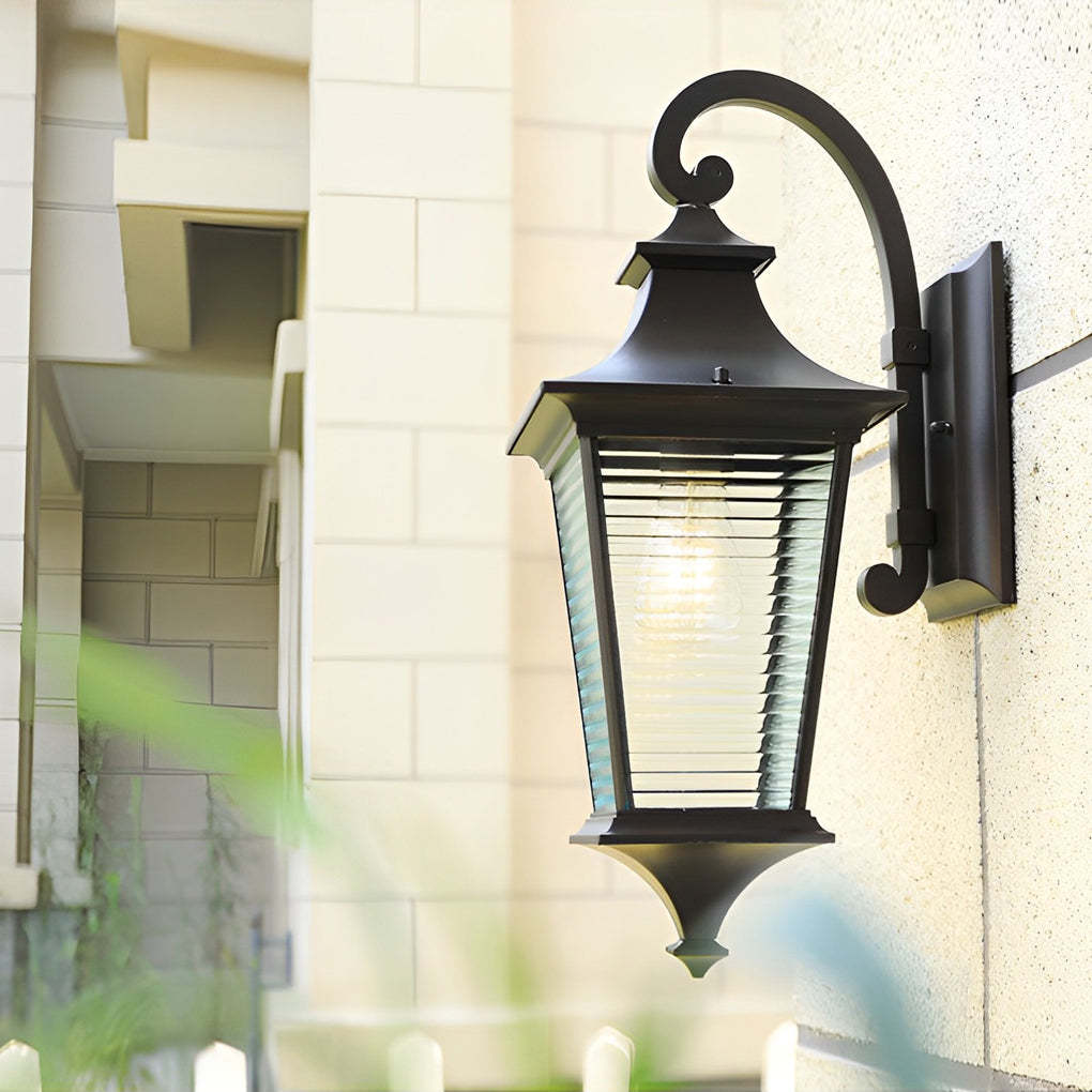Retro Striped Glass Modern Outdoor Wall Light