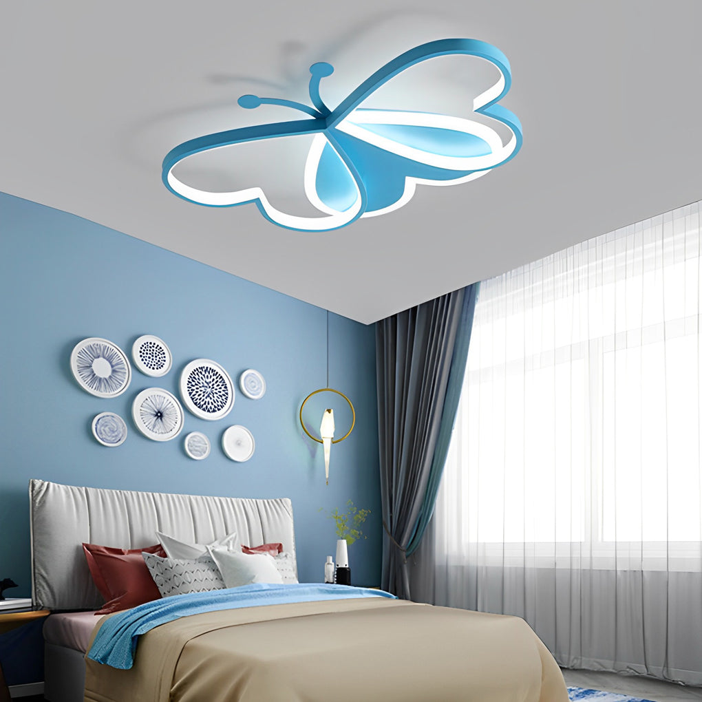 Butterfly-Shaped LED Modern Flush Mount