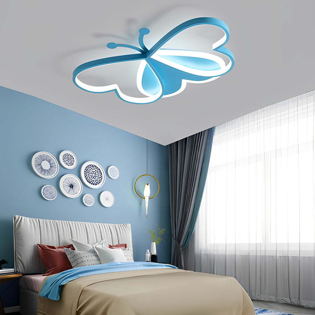 Butterfly-Shaped LED Modern Flush Mount
