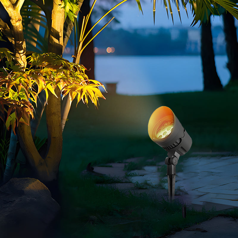 Adjustable Aluminum Black Modern Outdoor Spotlight
