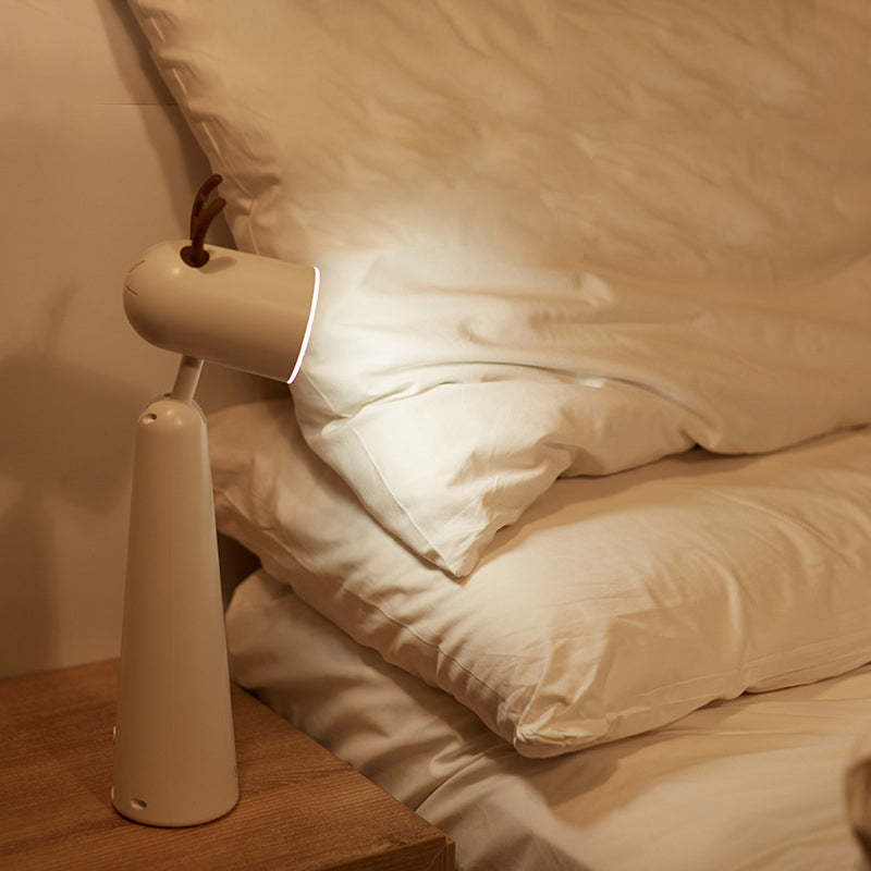 Antlers USB Rechargeable White Desk Lamp with Night Light Feature-Lighom