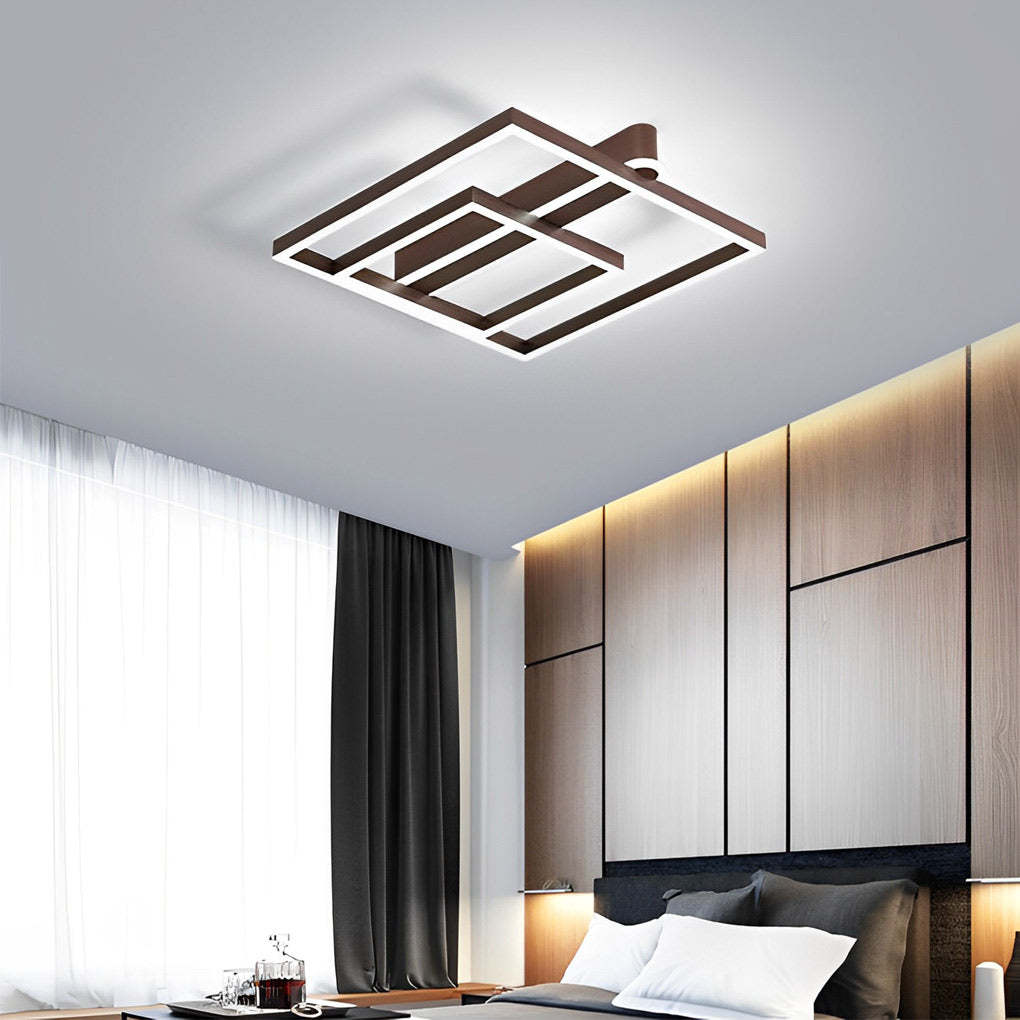 Square Double Frame Metal Aluminum LED Nordic Ceiling Light