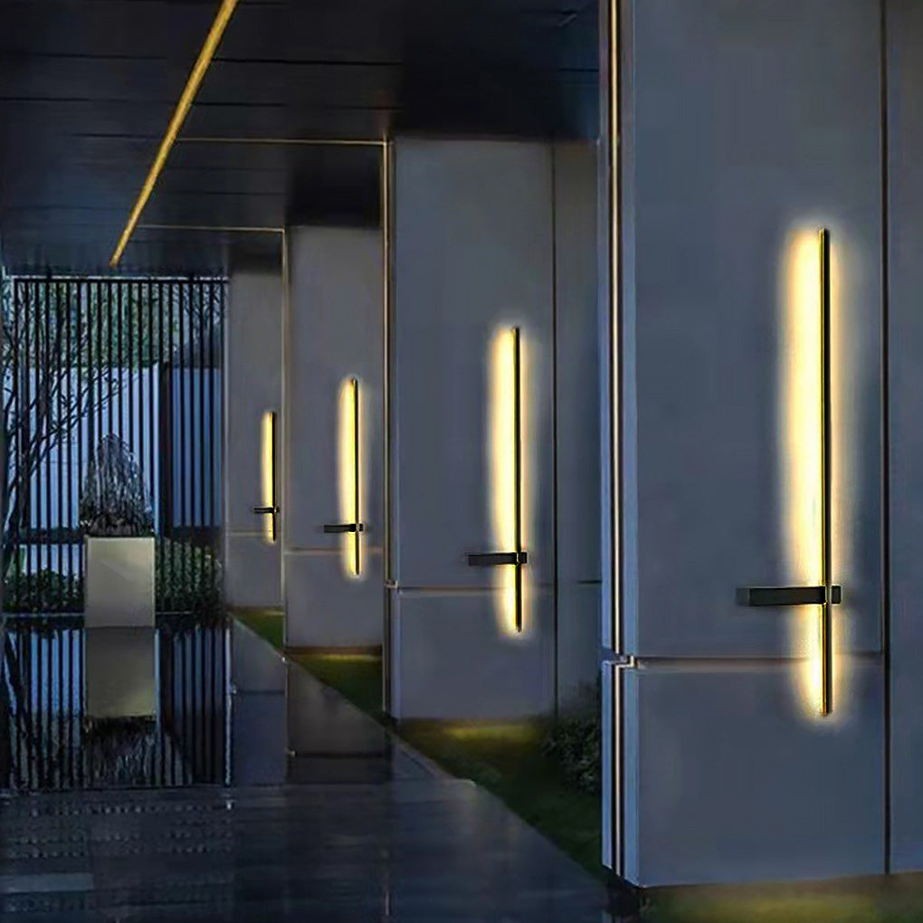Interlaced Line Strips Waterproof Led Black Modern Outdoor Wall Lights-Lighom