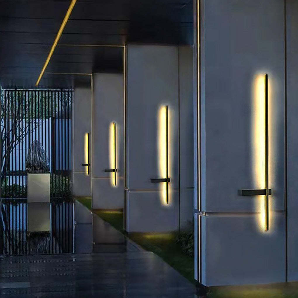 Interlaced Line Strips Waterproof Led Black Modern Outdoor Wall Lights-Lighom