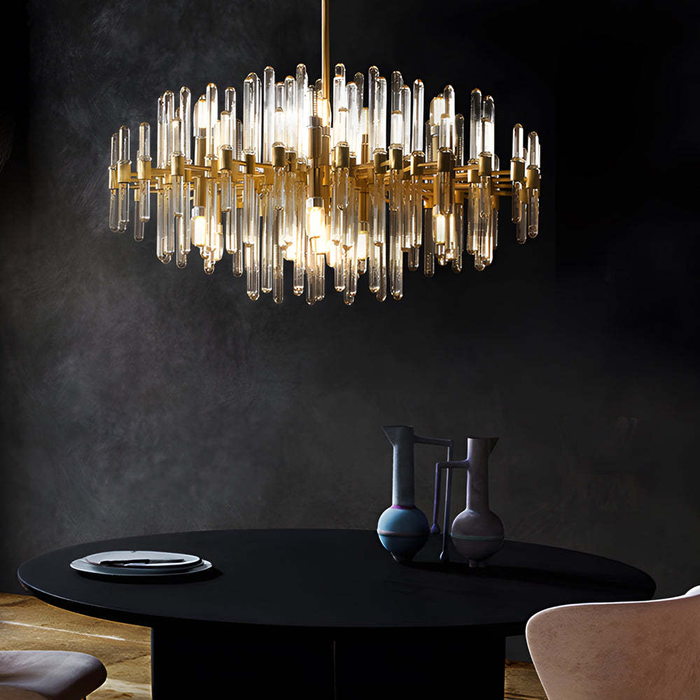 Tube glass chandeliers for living room — 32.7"
