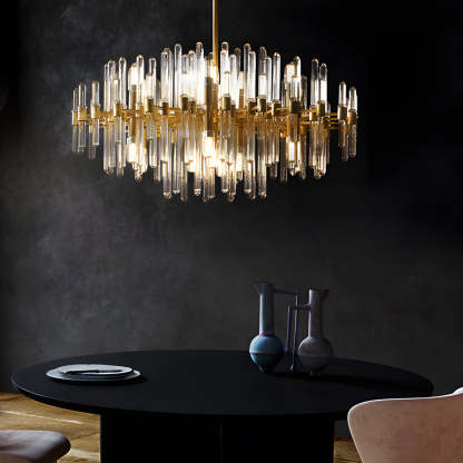 Tube glass chandeliers for living room — 32.7"