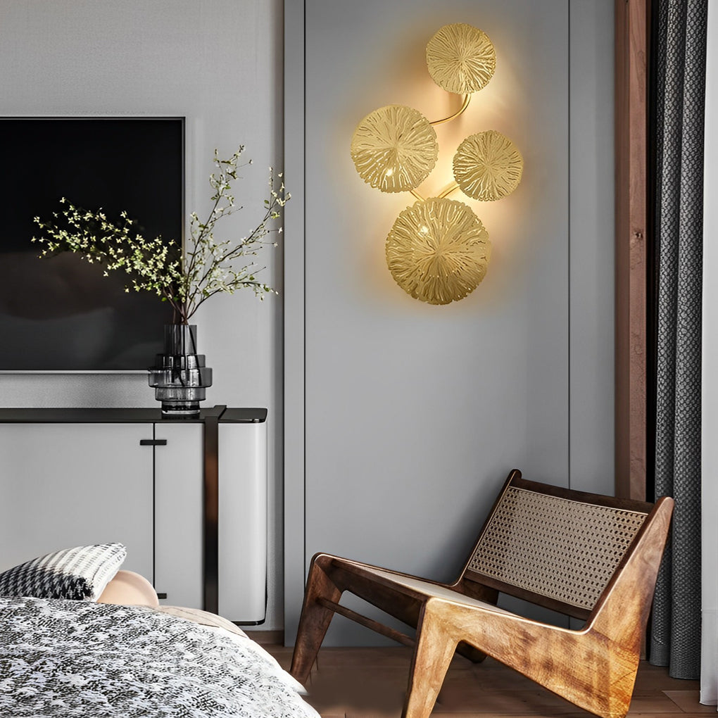 Stainless Steel Lotus Leaves Hollow Modern Decorative Wall Sconces Lighting-Lighom