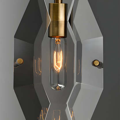 Copper Crystal Smoke Gray Post-Modern Pendant Light
