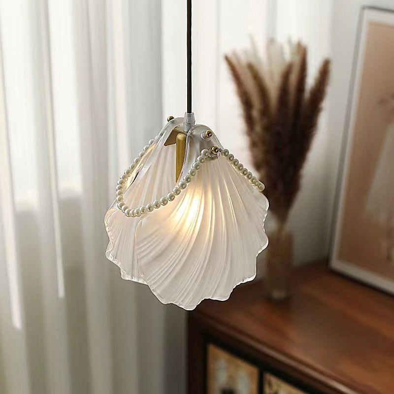 Glass Feathers Seashells Three Step Dimming French Style Chandelier-Lighom