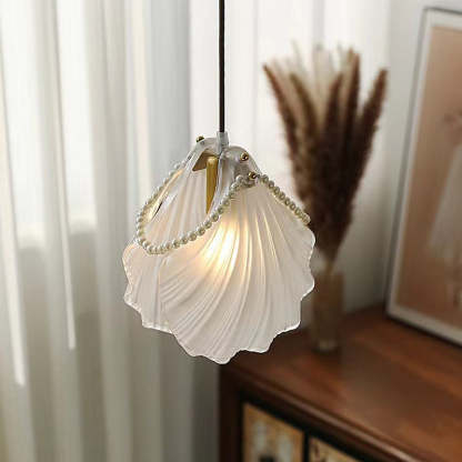 Glass Feathers Seashells Three Step Dimming French Style Chandelier-Lighom