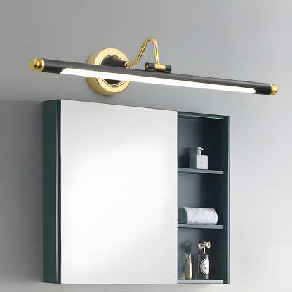 Gold and Black Rotatable Linear Vintage LED Bathroom Vanity Light-Lighom