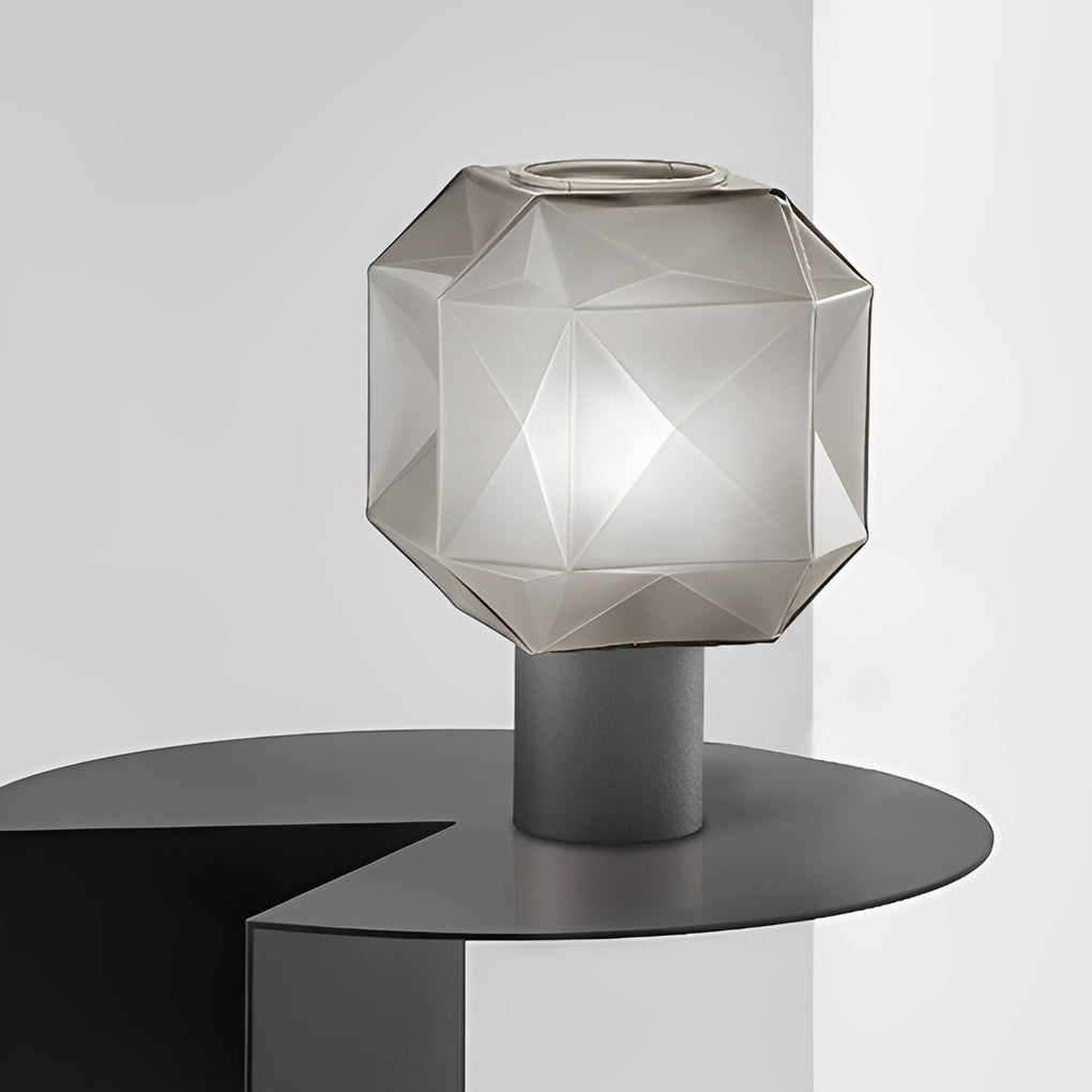 1-Light Cylinder Cubo Smoke Glass Orb Lamp
