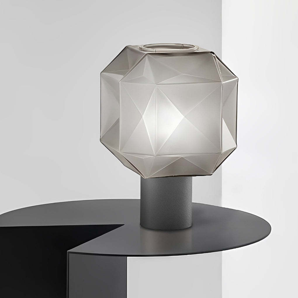 1-Light Cylinder Cubo Smoke Glass Orb Lamp