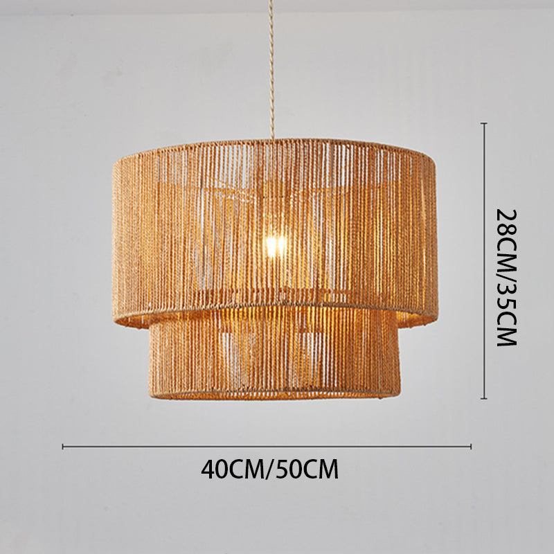 Retro Rope Woven Dining Room Pendant Light