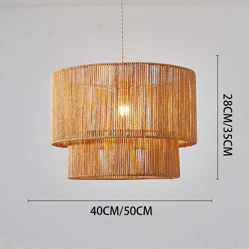 Retro Rope Woven Dining Room Pendant Light