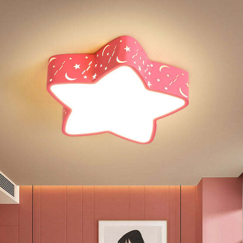 Cartoon Star Shape LED Flush Mount Light