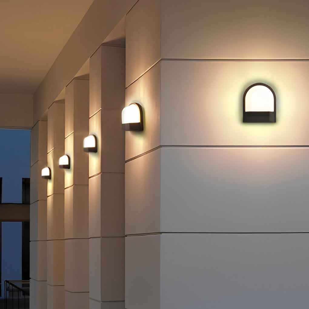 Minimalist Waterproof LED Dark Gray Modern Outdoor Wall Lamp Exterior Lights-Lighom