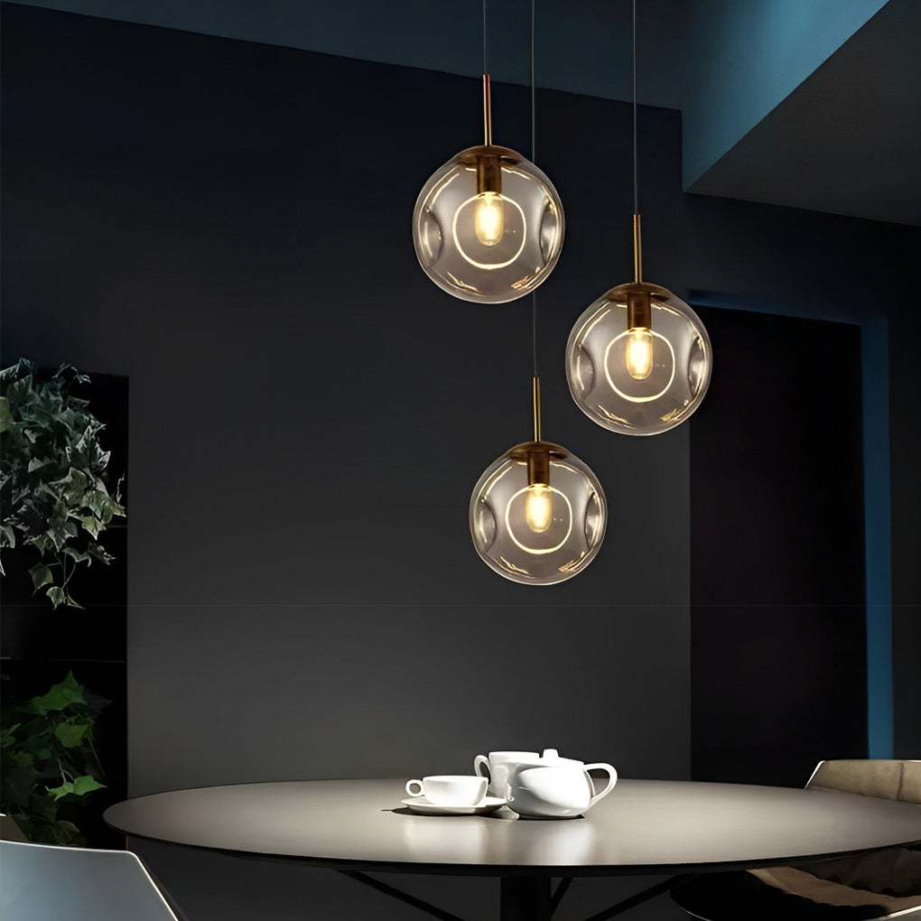 Glass Globe Metal Nordic Small Chandelier