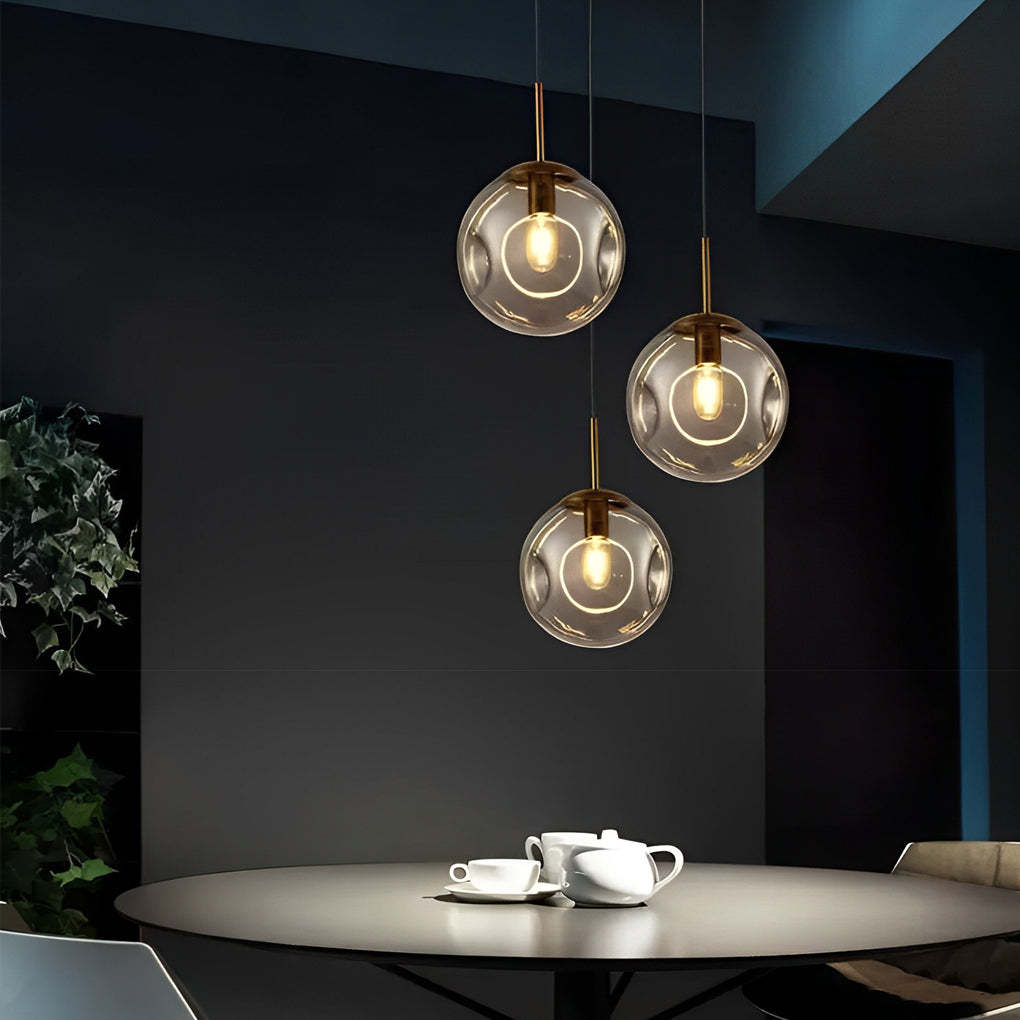 Glass Globe Metal Nordic Small Chandelier