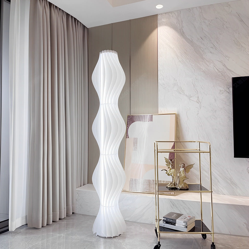 Modern Coastal LED Wavy Floor Lamp-Lighom