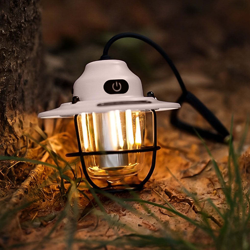 Round LED Waterproof USB Rechargeable Retro Outdoor Light Camping Lamp-Lighom