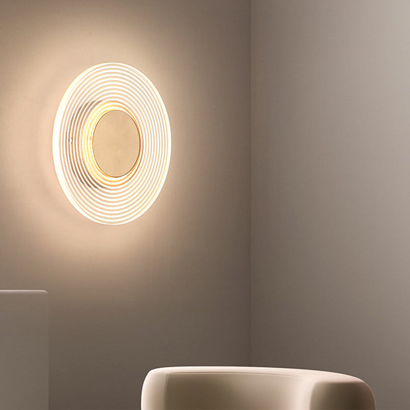 Round Stripe Grid Acrylic LED Modern Wall Lamp