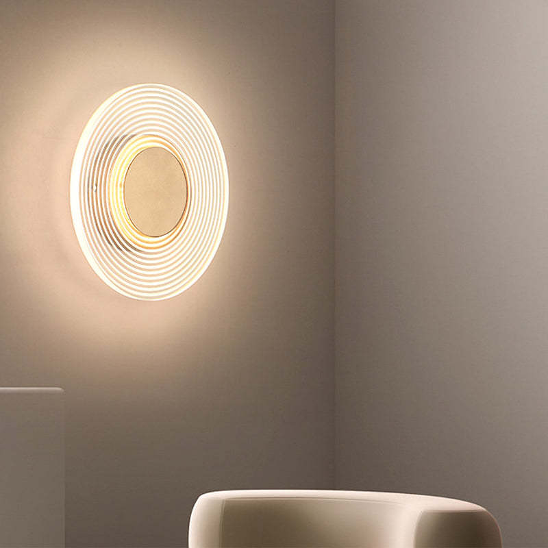 Round Stripes Grid Pattern Acrylic LED Simple Creative Modern Wall Lamp-Lighom