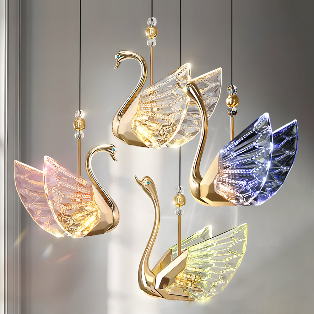 Zinc Acrylic Swan LED Minimalist Pendant Light