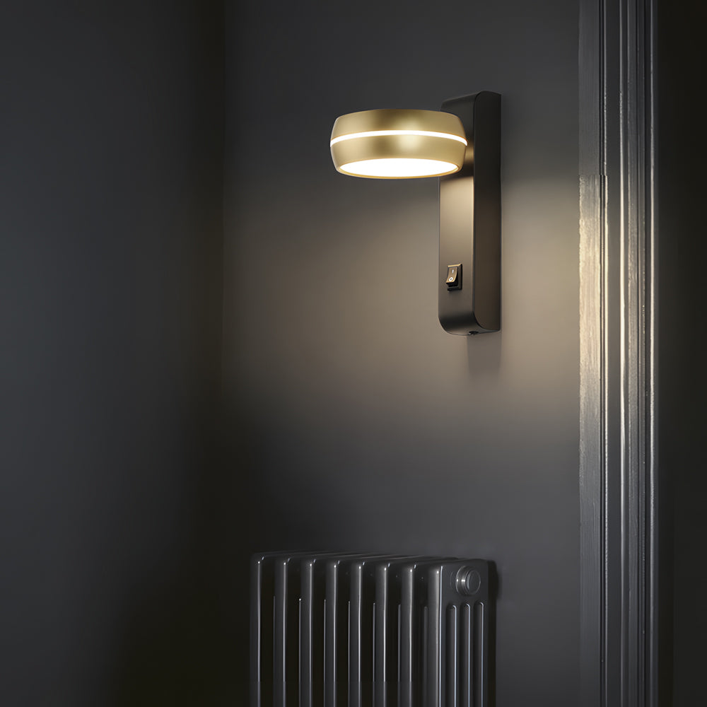 Round 6W LED Wall Sconce Rotatable Bedside Lamp-Lighom