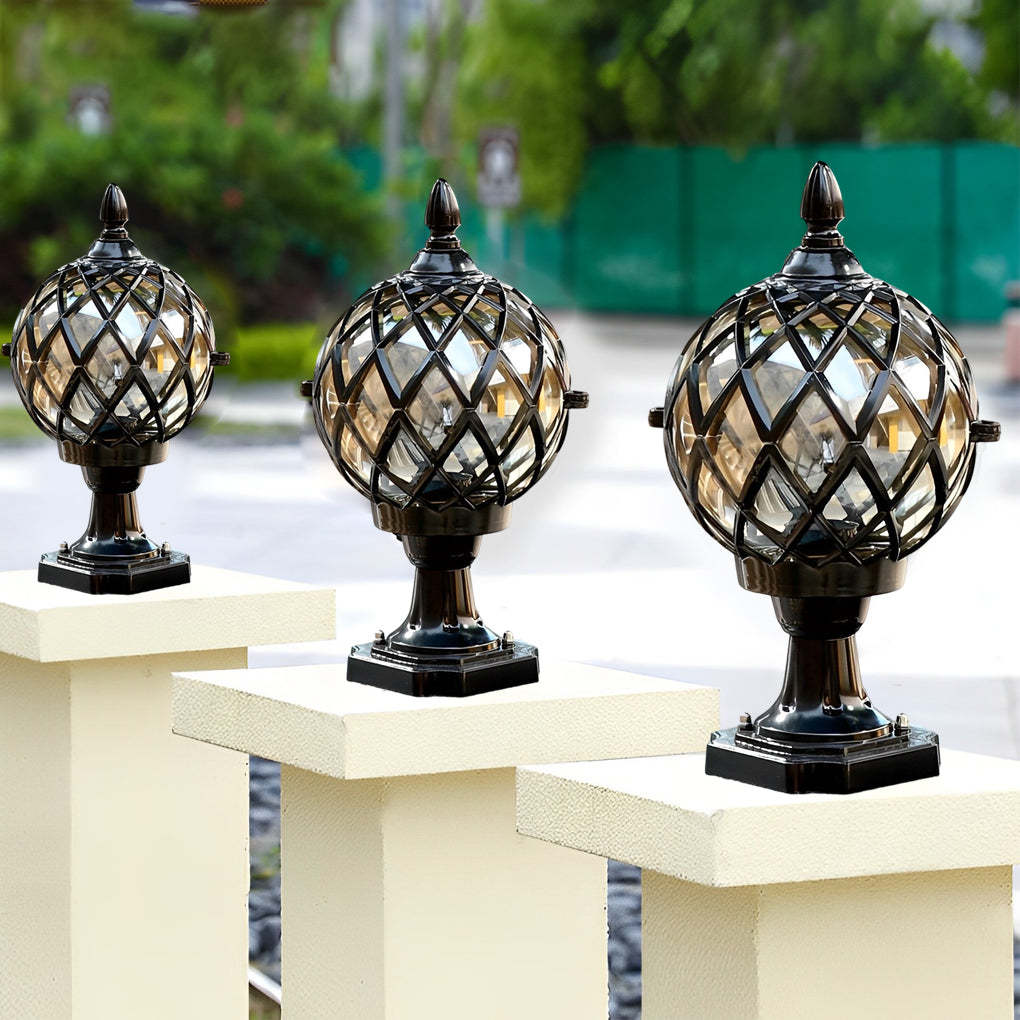 Glass Aluminum Round Ball Waterproof LED Outdoor Fence Post Lights-Lighom