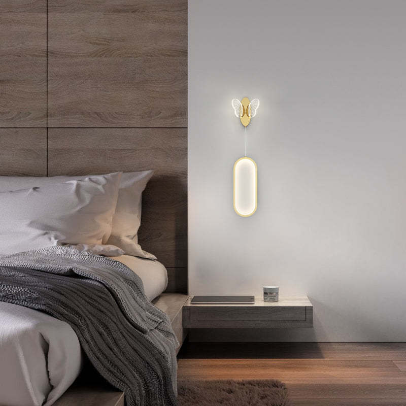 Oval Round Butterflies Three Step Dimming Modern LED Wall Lights Fixture-Lighom