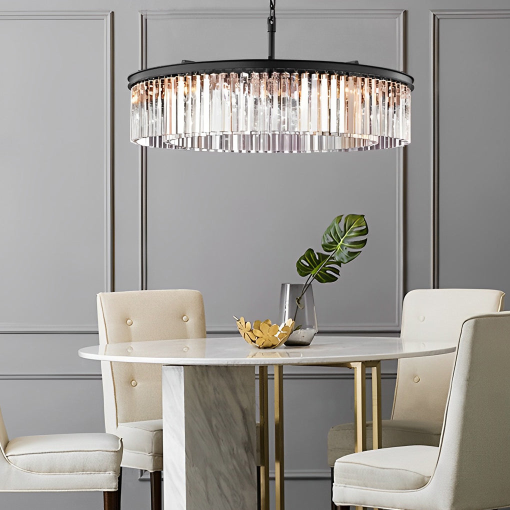 Mid-century american retro gray chandeliers in metal — Transparent / 8-Light