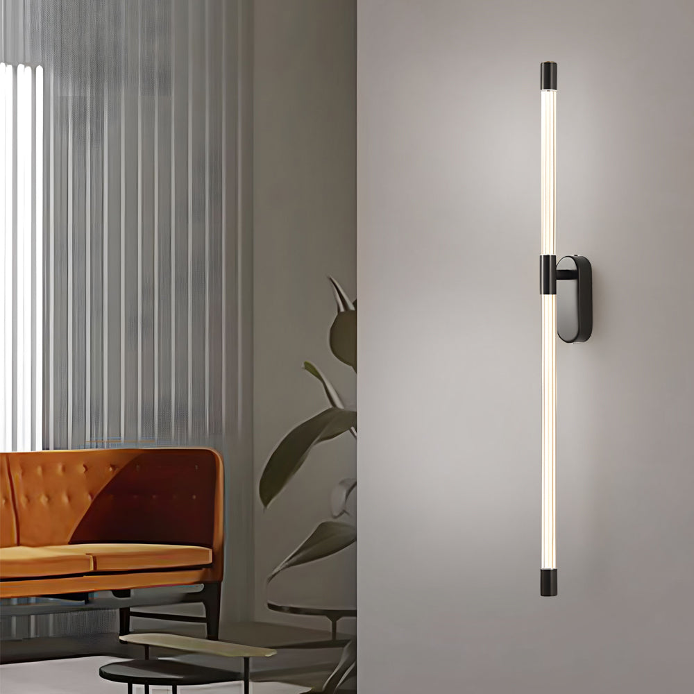 Acrylic Tube Tall Linear Wall Semi-Flush Mount Sconce-Lighom
