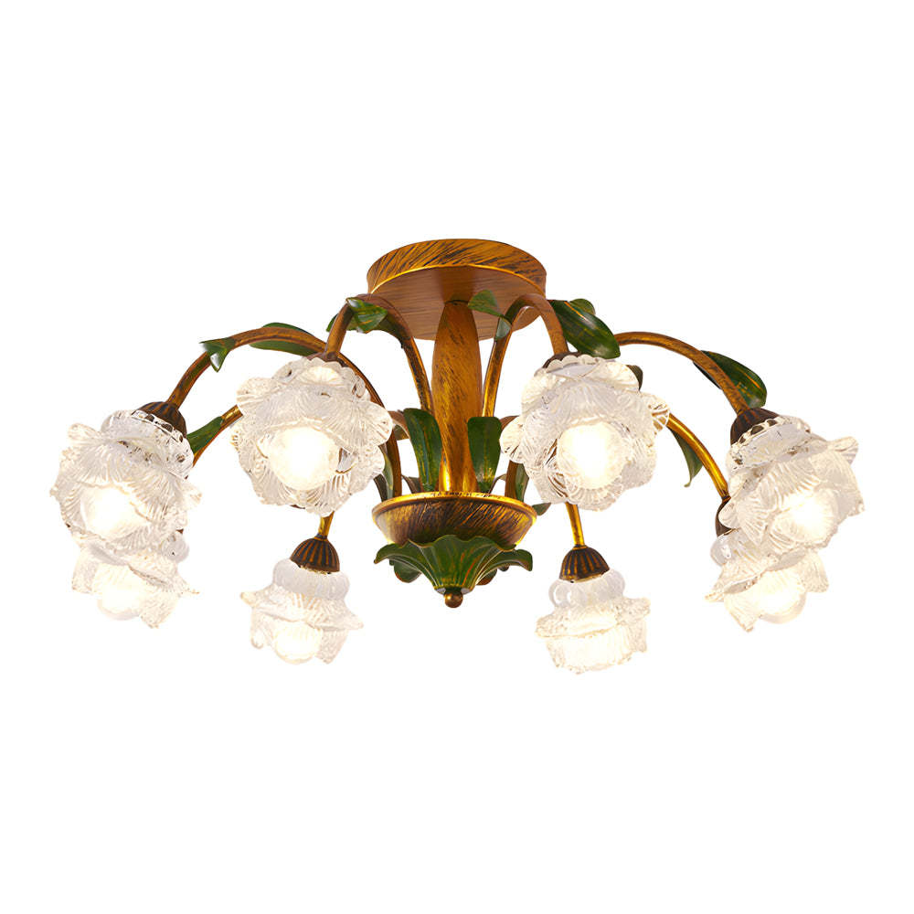 Pastoral Flowers Dimmable American Ceiling Light
