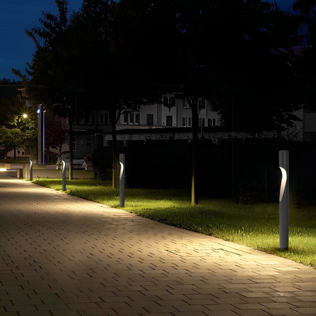 Round Creative Waterproof LED 10W Gray Modern Outdoor Light Pathway Lamp-Lighom