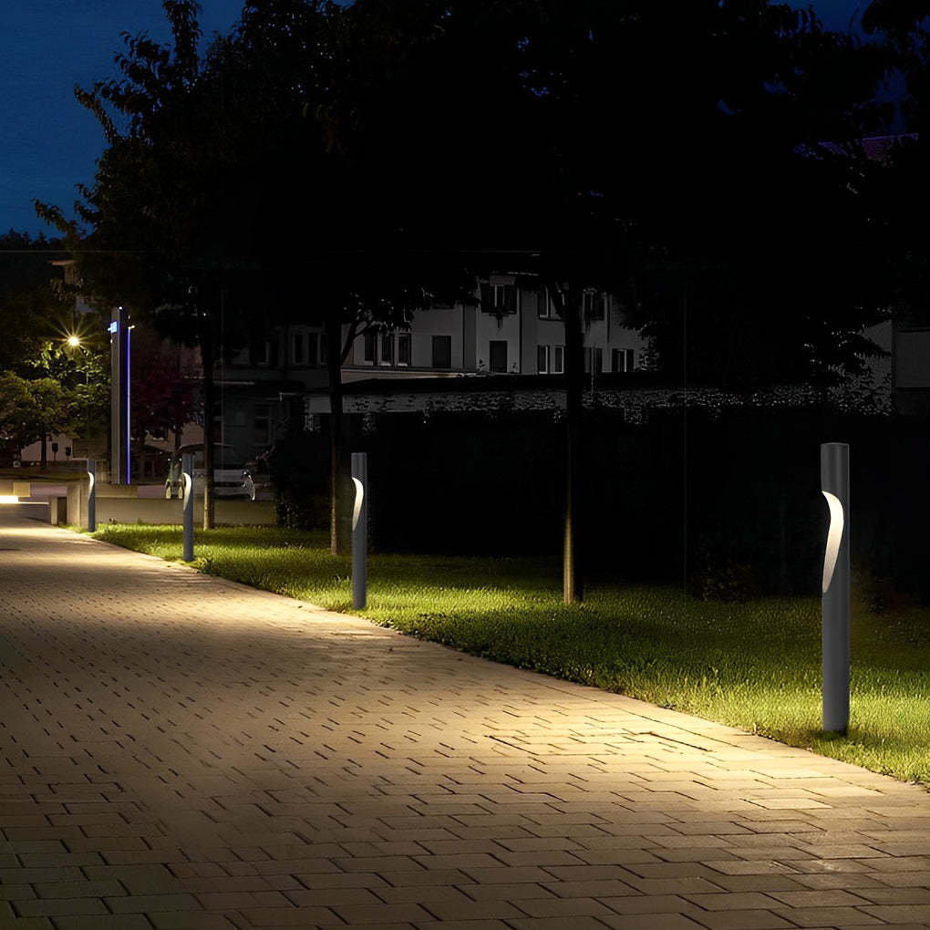 Round Creative Waterproof LED 10W Gray Modern Outdoor Light Pathway Lamp-Lighom