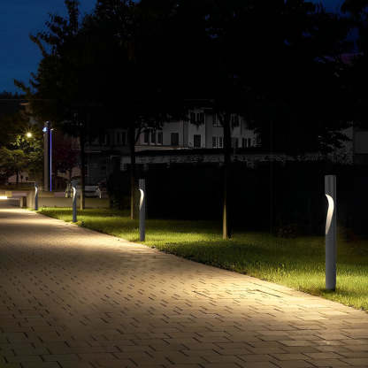Round Creative Waterproof LED 10W Gray Modern Outdoor Light Pathway Lamp-Lighom