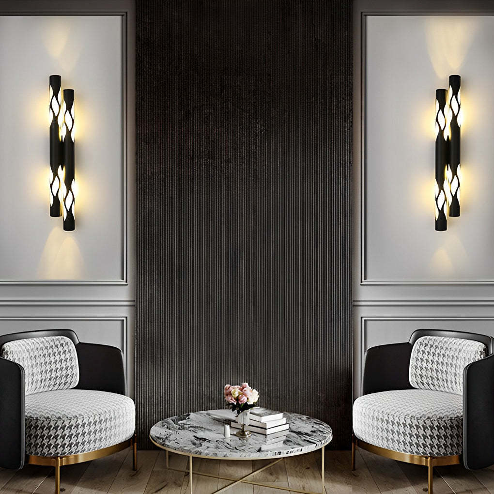 Flames Hollow Up And Down Lighting LED Nordic Wall Sconce Lighting-Lighom