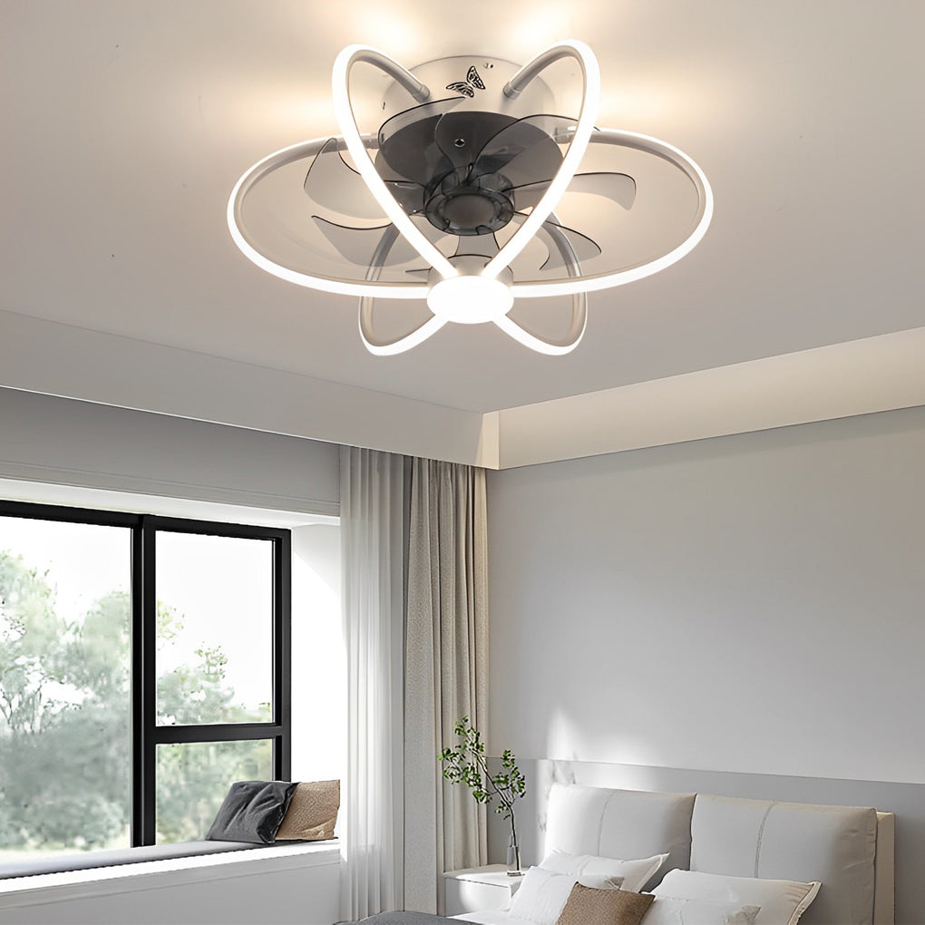 Flower Intelligent Dimmable LED Bladeless Ceiling Fan