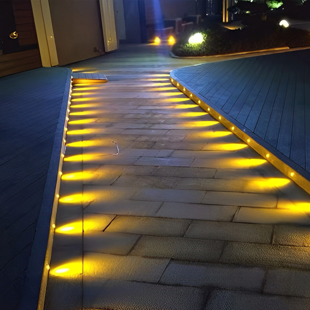 10pcs Silver Polished LED in-Ground Step Lights DC12V Stainless Steel Modern Park Square Lighting-Lighom
