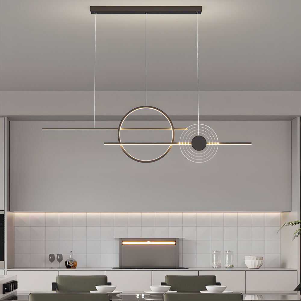39.4" Dimmable Ring Linear Island Chandelier