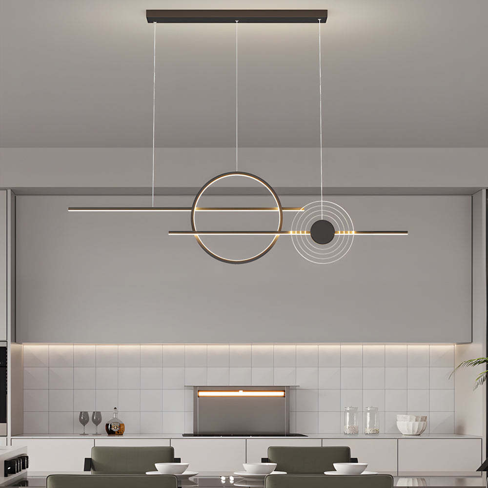 39.4" Dimmable Ring Linear Island Chandelier