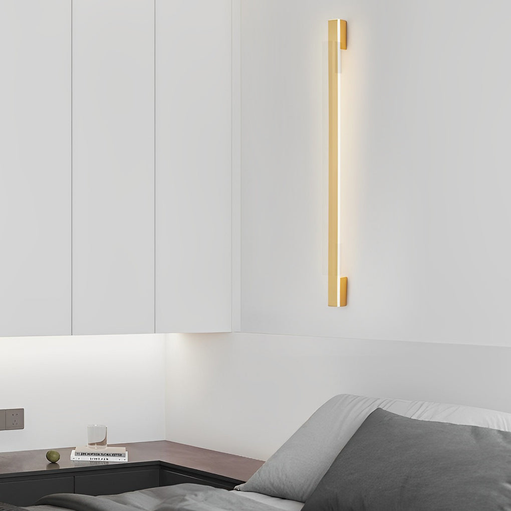 Long Strip Minimalist Three Step Dimming LED Copper Modern Wall Lamp-Lighom