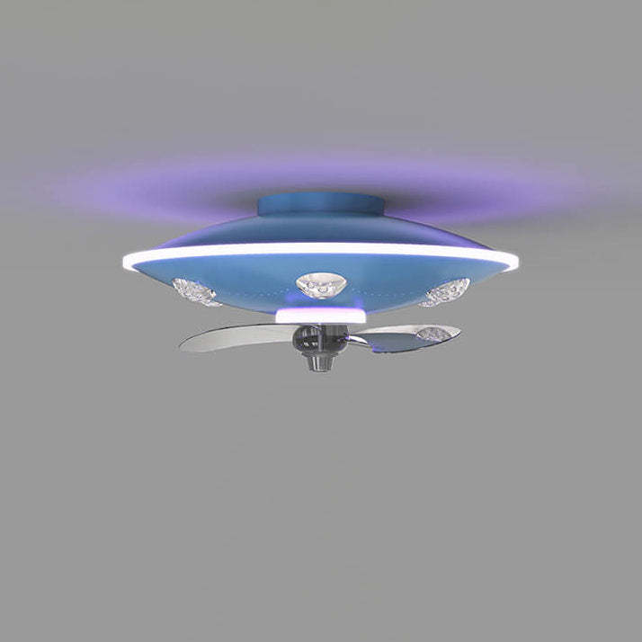 Modern UFO Iron Flush Mount Ceiling Fan Light