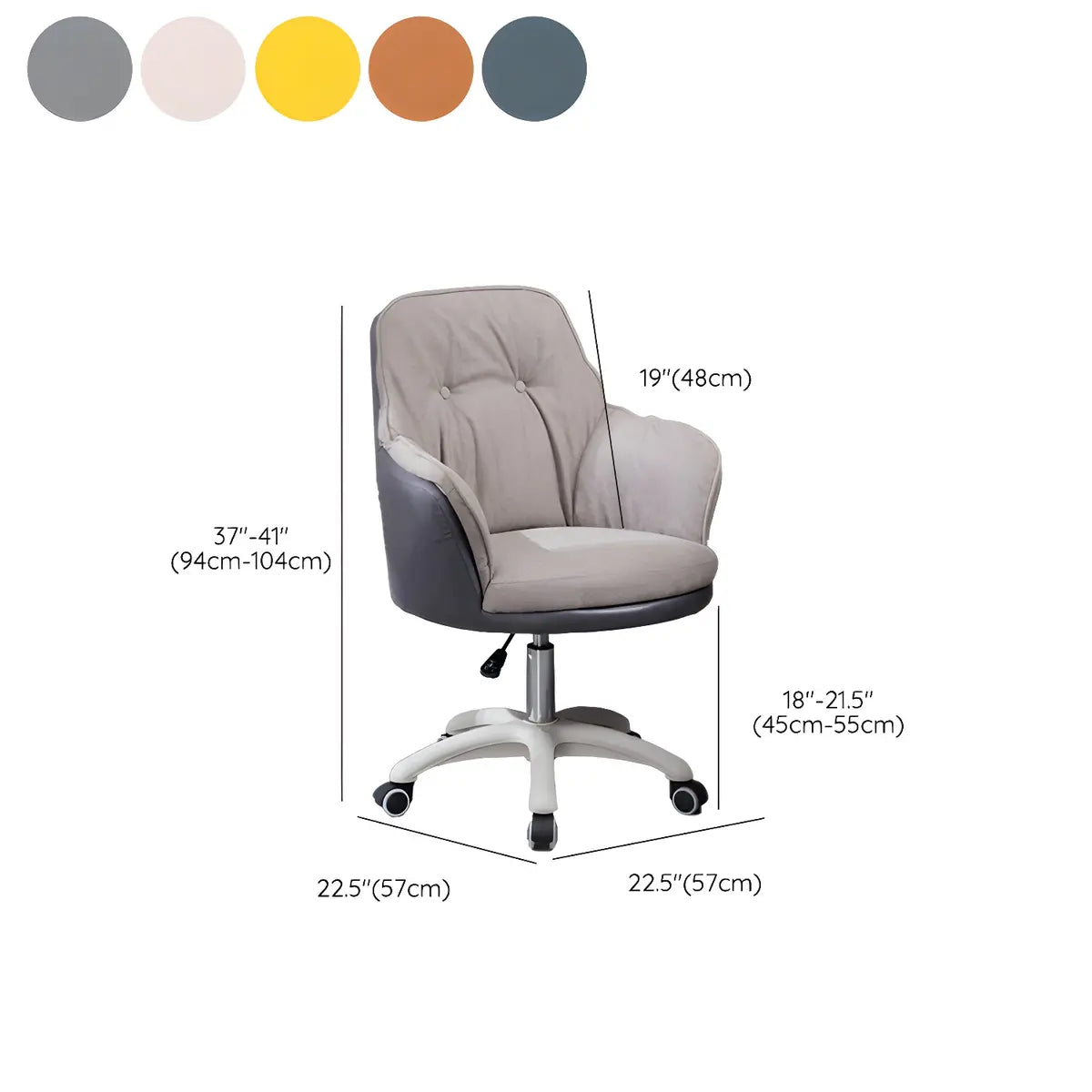Contemporary Houndstooth Office Chair with Wheels