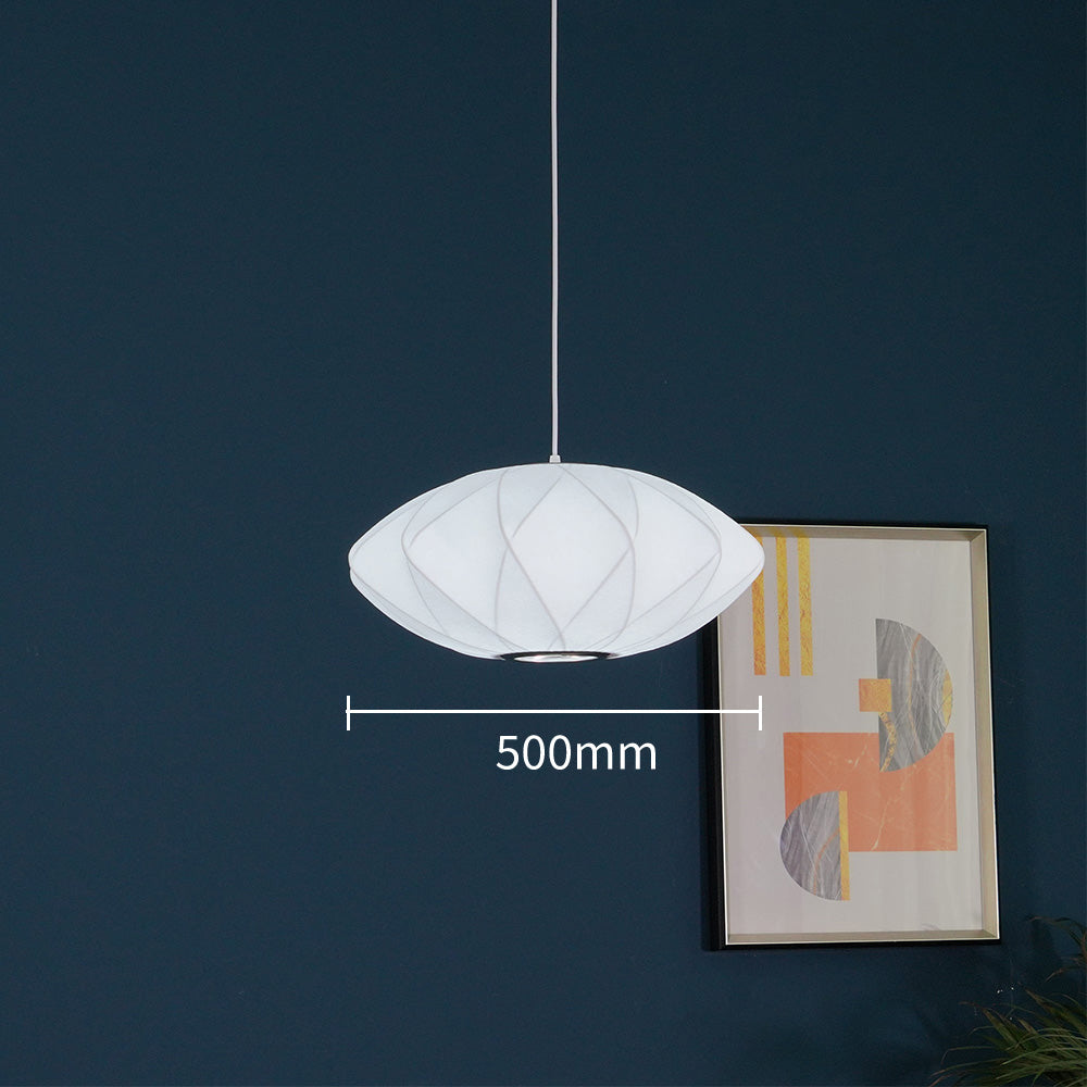Nordic White Lantern Saucer Pendant Light For Living Room