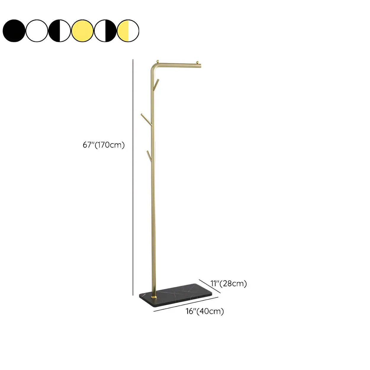 Sleek Tall Black Metal Freestanding Coat Rack