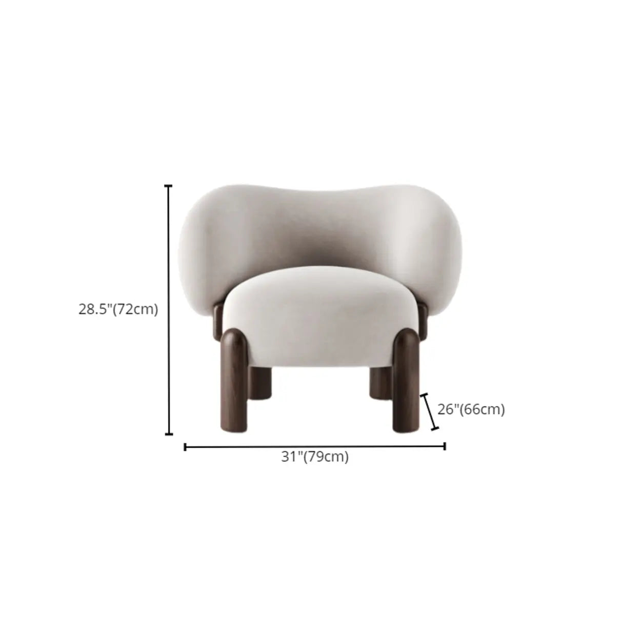 Beige Sherpa Curved-Back Sloped-Arm Accent Chair